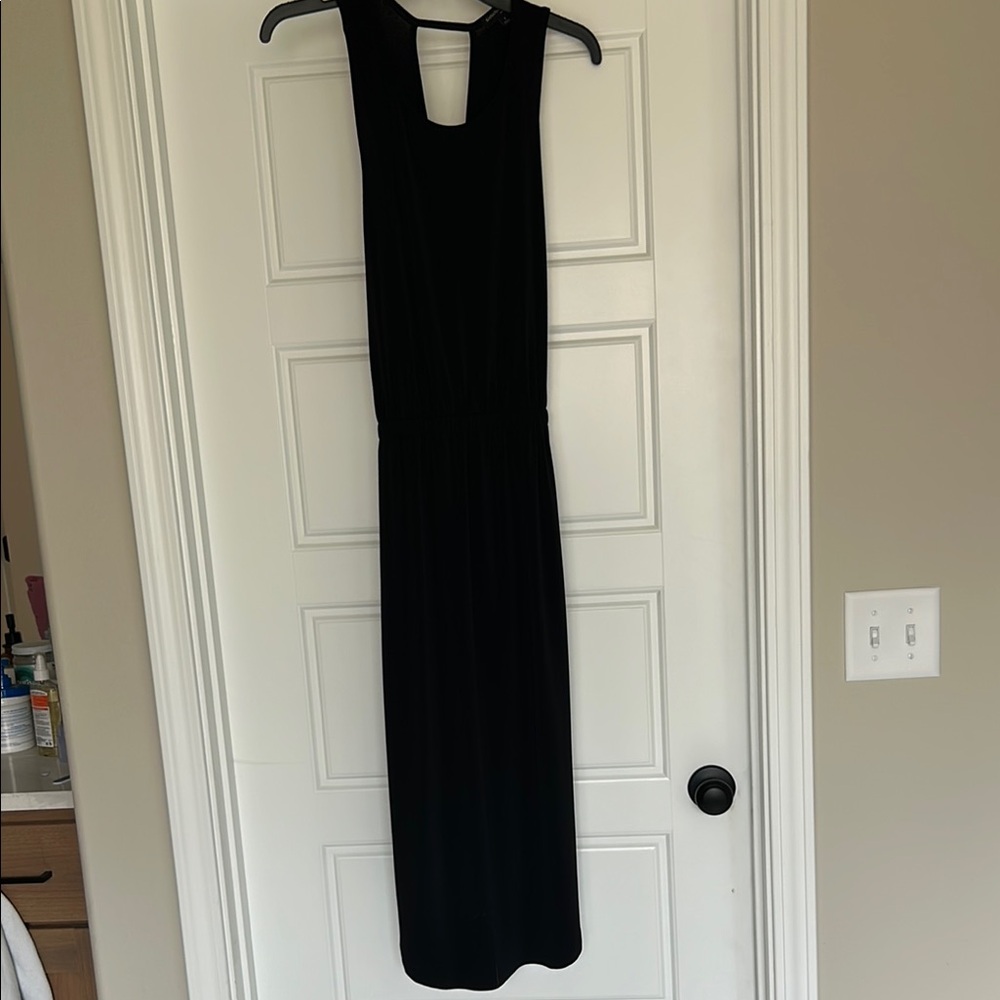 Banana Republic Stretchy Black Twisted-back Dress